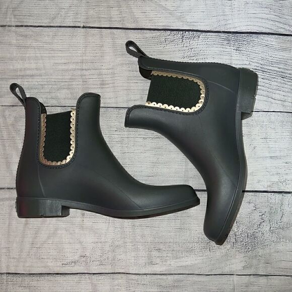 Jack Rogers Sallie Rain Boots Gray Pull-On Ankle Wellies sz 6 - Picture 3 of 8